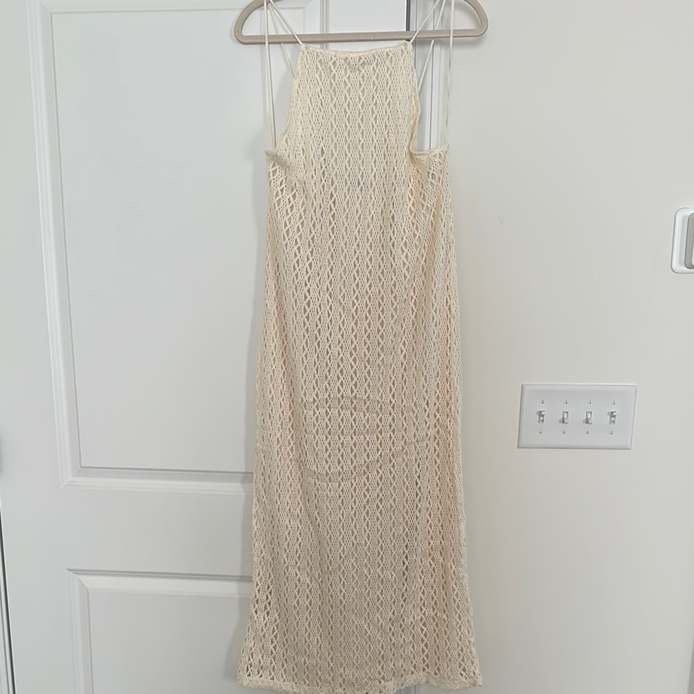 Zara Elegant Cream Crochet Dress
